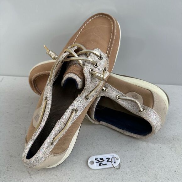 Sperry Top Sider Women's RoseFish Boat Shoe Size 8.5 Gold Metallic Brown Leather - Picture 1 of 8
